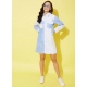 Generic Women's Denim Solid Long Sleeves Dress (Blue) Generic Women's Denim Solid Long Sleeves Dress (Blue)
