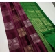Generic Women's Litchi silk Printed Saree With Unstitched Blouse (Brown With Green)