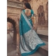 Generic Women's Art Silk Printed Saree With Unstitched Blouse 5.5Mtr (Teal)