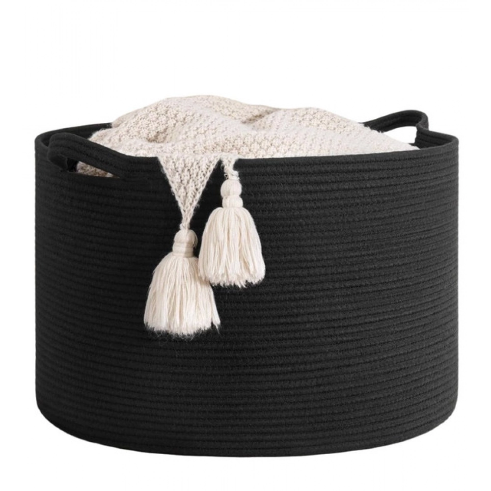 Generic Cotton Basket 14x12 Inch Storage Basket For Clothes With Out Lid (Black) Generic Cotton Basket 14x12 Inch Storage Basket For Clothes With Out Lid (Black)