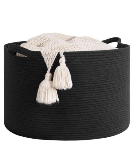 Generic Cotton Basket 14x12 Inch Storage Basket For Clothes With Out Lid (Black) Generic Cotton Basket 14x12 Inch Storage Basket For Clothes With Out Lid (Black)