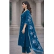 Generic Women's Chanderi Silk Ethnic Motif V-Neck 3/4th Sleeve Kurti With Pant Dupatta Set (Teal) Generic Women's Chanderi Silk Ethnic Motif V-Neck 3/4th Sleeve Kurti With Pant Dupatta Set (Teal)
