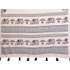 Generic Women's Linen Cotton Printed Saree With Unstitched Blouse 5.5Mtr (Off White)