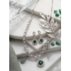 Generic Women's Brass Silver Plated Necklace set (Green) Generic Women's Brass Silver Plated Necklace set (Green)