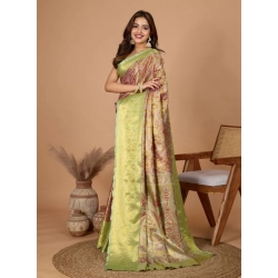 Generic Women's Jacquard Saree With Unstitched Blouse 5.5Mtr (Multicolor)