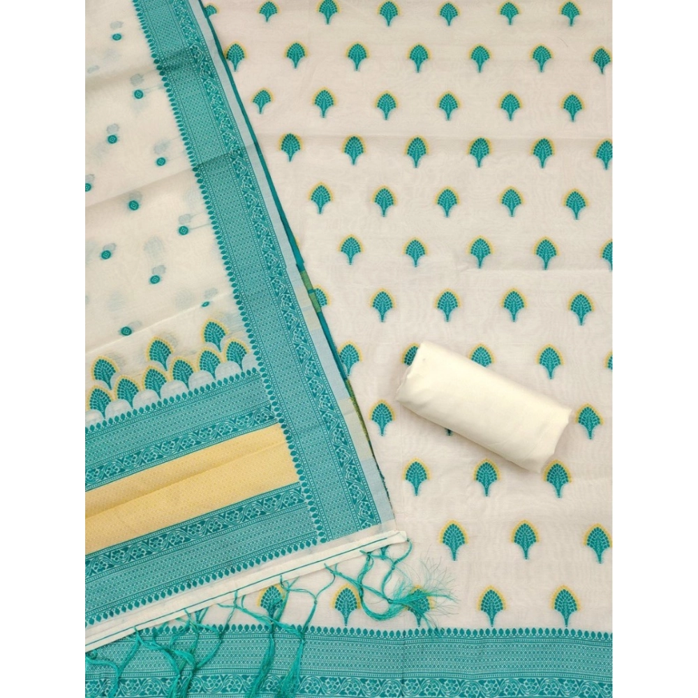 Generic Women's Banarasi Silk Printed Unstitched Salwar Suit Material With Dupatta (Teal, 3Mtrs) Generic Women's Banarasi Silk Printed Unstitched Salwar Suit Material With Dupatta (Teal, 3Mtrs)