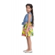 Generic Girl's Denim Floral Sleeveless Dress (Blue-Yellow)