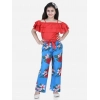 Generic Girl's Rayon Floral Short Sleeve Top and Trouser Set (Multicolor) Generic Girl's Rayon Floral Short Sleeve Top and Trouser Set (Multicolor)