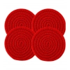 Generic Cotton Pack Of_2 Rope Drink Coasters 4 Pcs Set (Red)