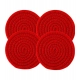 Generic Cotton Pack Of_2 Rope Drink Coasters 4 Pcs Set (Red)