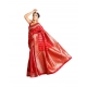 Generic Women's Soft Lichi Silk Printed Saree With Unstitched Blouse 5.5Mtr (Red)