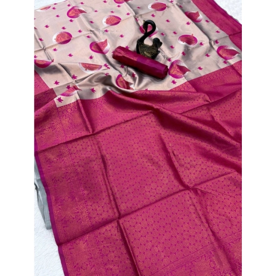 Generic Women's Banarasi Silk Jacquard Work Saree With Unstitched Blouse 5.5Mtr (Pink) Generic Women's Banarasi Silk Jacquard Work Saree With Unstitched Blouse 5.5Mtr (Pink)