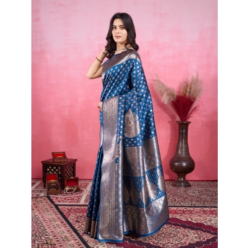 Women's Banarasi Silk Printed Saree With Unstitched Blouse 5.5Mtr (Pinch) Women's Banarasi Silk Printed Saree With Unstitched Blouse 5.5Mtr (Pinch)