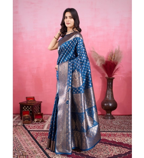 Generic Women's Banarasi Silk Printed Saree With Unstitched Blouse 5.5Mtr (Pinch)