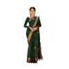 Generic Women's Soft Lichi Silk Printed Saree With Unstitched Blouse 5.5Mtr (Green)