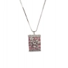 Generic Women's Brass Silver Plated Pendant Set (Pink)