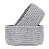 Generic Cotton 8x3 Inch Round 2 Set Bedside Organizer With Out Lid (Gray)