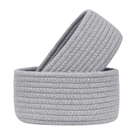 Generic Cotton 8x3 Inch Round 2 Set Bedside Organizer With Out Lid (Gray) Generic Cotton 8x3 Inch Round 2 Set Bedside Organizer With Out Lid (Gray)
