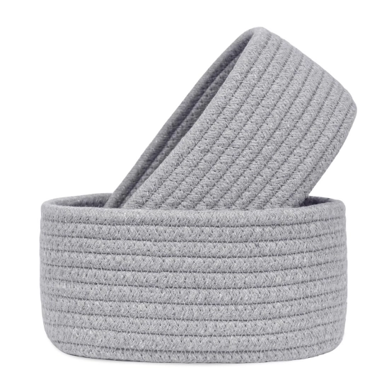 Generic Cotton 8x3 Inch Round 2 Set Bedside Organizer With Out Lid (Gray) Generic Cotton 8x3 Inch Round 2 Set Bedside Organizer With Out Lid (Gray)