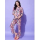 Generic Women's Polyester Floral 3-4th Sleeve Co-Ord Set (Multicolor) Generic Women's Polyester Floral 3-4th Sleeve Co-Ord Set (Multicolor)