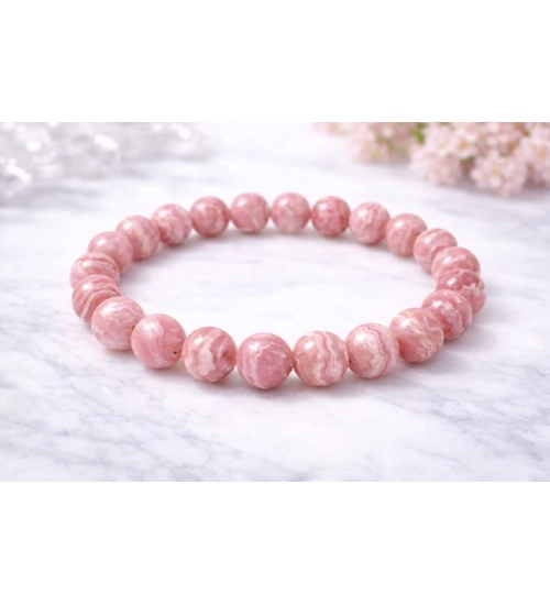 Generic Natural Crystal 8mm Rhodochrosite Bracelet (Pink) Generic Natural Crystal 8mm Rhodochrosite Bracelet (Pink)