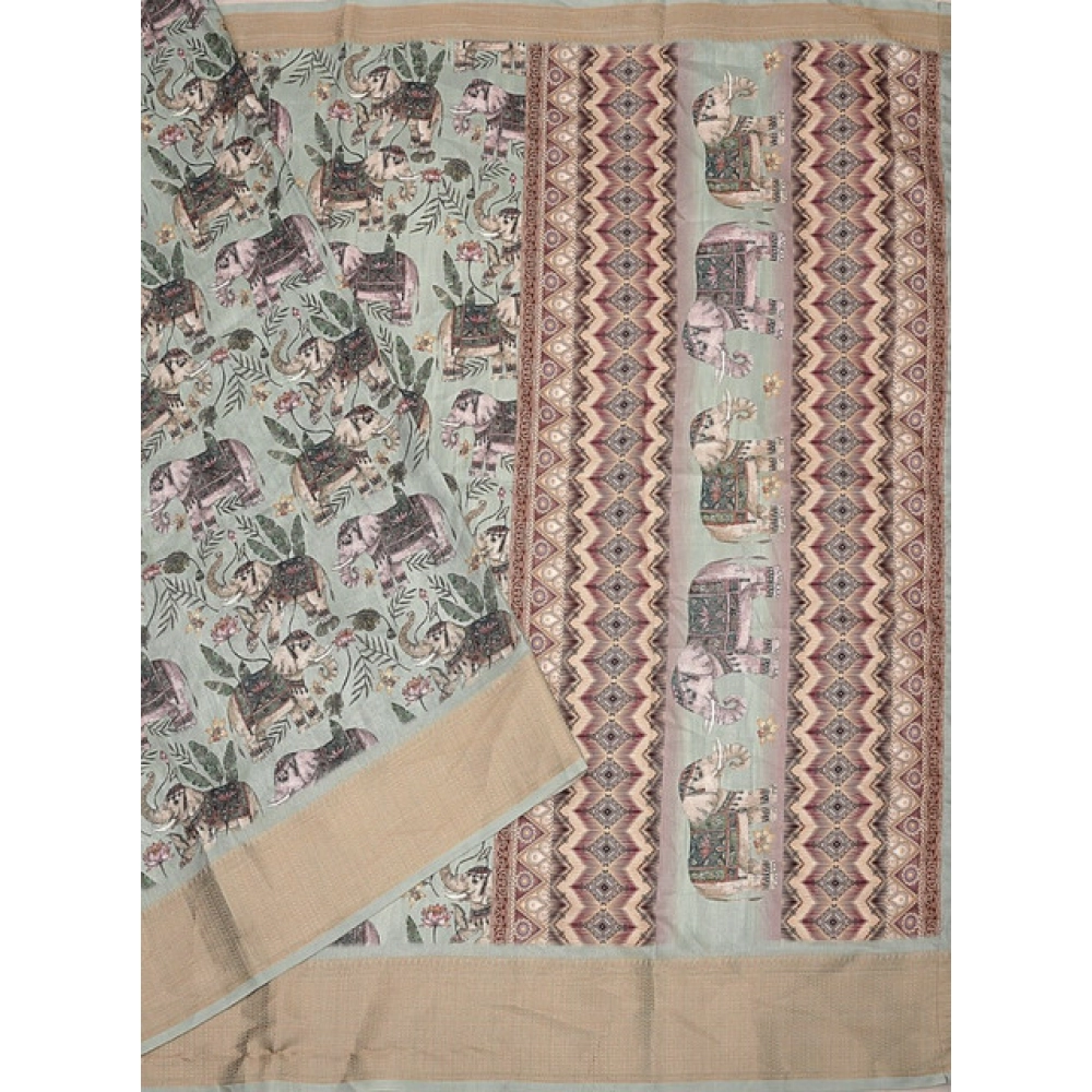 Generic Women's Cotton Silk Printed Saree With Unstitched Blouse 5.5Mtr (Green) Generic Women's Cotton Silk Printed Saree With Unstitched Blouse 5.5Mtr (Green)