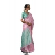 Generic Women's Linen Cotton Printed Saree With Unstitched Blouse 5.5Mtr (Pastel Pink)