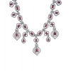 Generic Women's Brass Silver Plated Necklace set (Red)