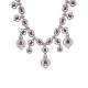 Generic Women's Brass Silver Plated Necklace set (Red)