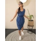 Generic Women's Denim Solid Sleeveless Dress (Blue) Generic Women's Denim Solid Sleeveless Dress (Blue)