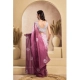 Generic Women's Faux_Linen Printed Ready-to-Wear Saree With Unstitched Blouse 5.5 Mtr (Wine)