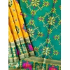 Generic Women's Patola Silk Meena And Zari Woven Saree With Unstitched Blouse 5.5Mtr (Yellow)