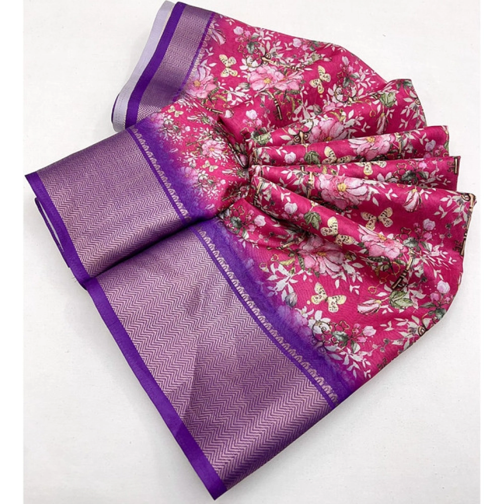 Generic Women's Cotton Silk Floral Printed Saree With Unstitched Blouse 5.5Mtr (Pink) Generic Women's Cotton Silk Floral Printed Saree With Unstitched Blouse 5.5Mtr (Pink)