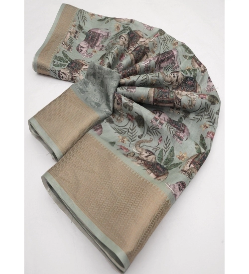 Generic Women's Cotton Silk Printed Saree With Unstitched Blouse 5.5Mtr (Green) Generic Women's Cotton Silk Printed Saree With Unstitched Blouse 5.5Mtr (Green)