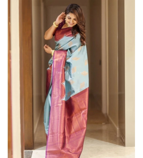 Generic Women's Soft Lichi Silk Printed Saree With Unstitched Blouse 5.5Mtr (Light-Blue) Generic Women's Soft Lichi Silk Printed Saree With Unstitched Blouse 5.5Mtr (Light-Blue)