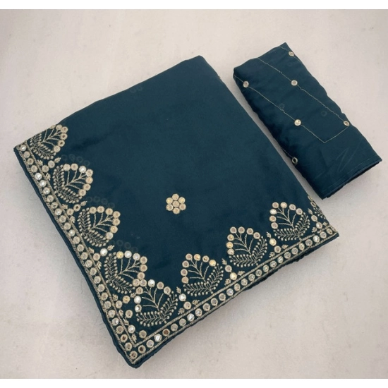 Generic Women's Georgette Embellished Saree With Unstitched Blouse 5.5Mtr (Blue) Generic Women's Georgette Embellished Saree With Unstitched Blouse 5.5Mtr (Blue)