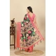 Generic Women's Cotton Silk Floral Printed Saree With Unstitched Blouse 5.5Mtr (Black)