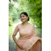 Generic Women's Faux_Banarasi Lining Pattern Saree With Unstitched Blouse 5.5Mtr (Peach)