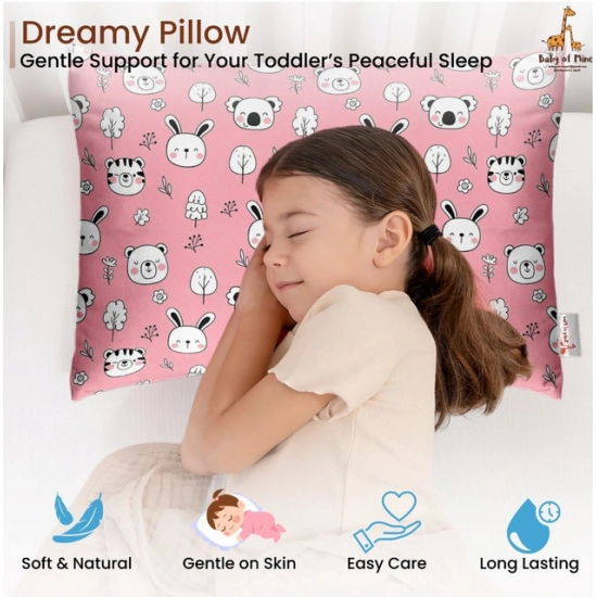 Generic Soft Plush Printed Baby Infant Pillow for Kids Age 1 To 5 Years (Pink)