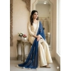 Generic Women's Silk Embroidered 3/4th Sleeve V-Neck Kurti With Sharara Pant and Dupatta Set (Cream & Blue) Generic Women's Silk Embroidered 3/4th Sleeve V-Neck Kurti With Sharara Pant and Dupatta Set (Cream & Blue)