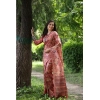 Generic Women's Faux_Tussar_Silk Abstract_Print Saree With Unstitched Blouse 5.5Mtr (Peach)