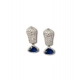 Generic Women's Brass Silver Plated Drop Earrings (Blue) Generic Women's Brass Silver Plated Drop Earrings (Blue)