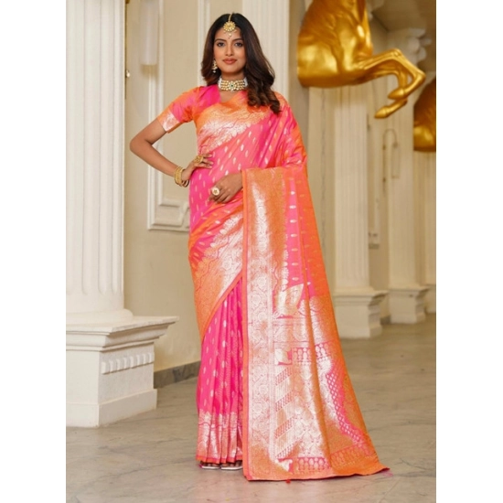 Generic Women's Jacquard Printed Saree With Unstitched Blouse 5.5Mtr (Pink) Generic Women's Jacquard Printed Saree With Unstitched Blouse 5.5Mtr (Pink)
