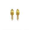 Generic Women's Pack of_2 Brass Gold-Plated Earrings (Gold)