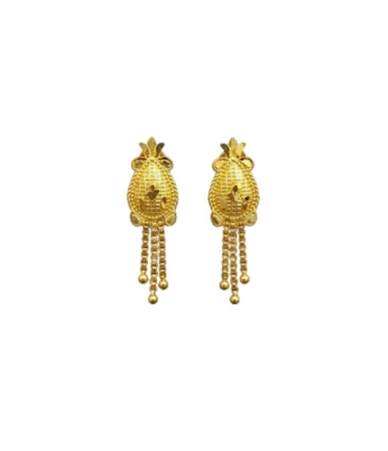 Generic Women's Pack of_2 Brass Gold-Plated Earrings (Gold)