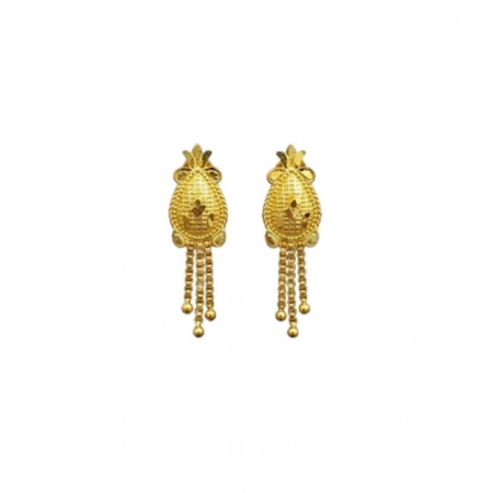 Generic Women's Pack of_2 Brass Gold-Plated Earrings (Gold)