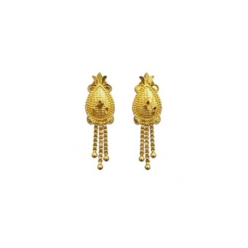 Generic Women's Pack of_2 Brass Gold-Plated Earrings (Gold)