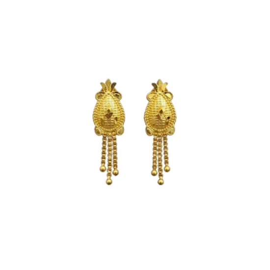 Generic Women's Pack of_2 Brass Gold-Plated Earrings (Gold)