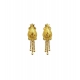 Generic Women's Pack of_2 Brass Gold-Plated Earrings (Gold)