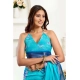 Generic Women's Linen Cotton Printed Ready To Wear Saree With Unstitched Blouse 5.5 Mtr (Light_Aqua_Blue)